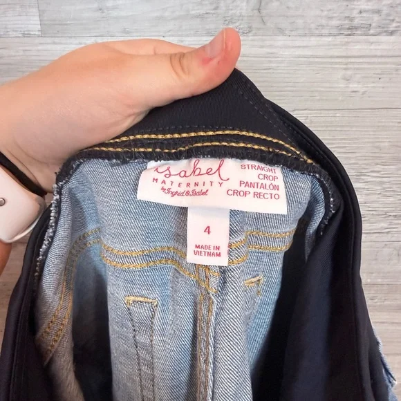 Isabel Maternity by Ingrid & Isabel Light Blue Distressed Ankle Jeans - Picture 2 of 16